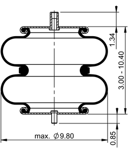 FD 200-19 505 | 康迪泰克空气弹簧 适用于 Ridewell 车桥