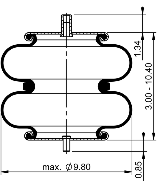 FD 200-19 505 | 康迪泰克空气弹簧 适用于 Ridewell 车桥