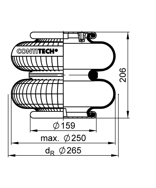 FD 200-19 P04 | 康迪泰克空气弹簧 适用于斯堪尼亚卡车