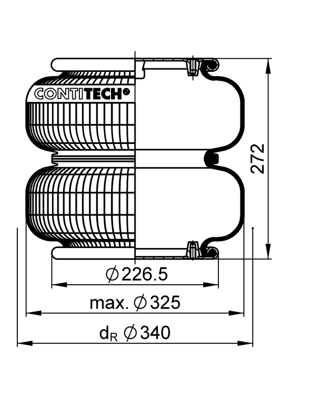 FD 330-30 1/4 M8 | 康迪泰克空气弹簧 适用于瀚瑞森车桥