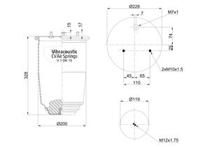 V 1 DK 15-917 NP | 威巴克 Aircruise 空气弹簧 适用于依维柯欧胜轻型商用车