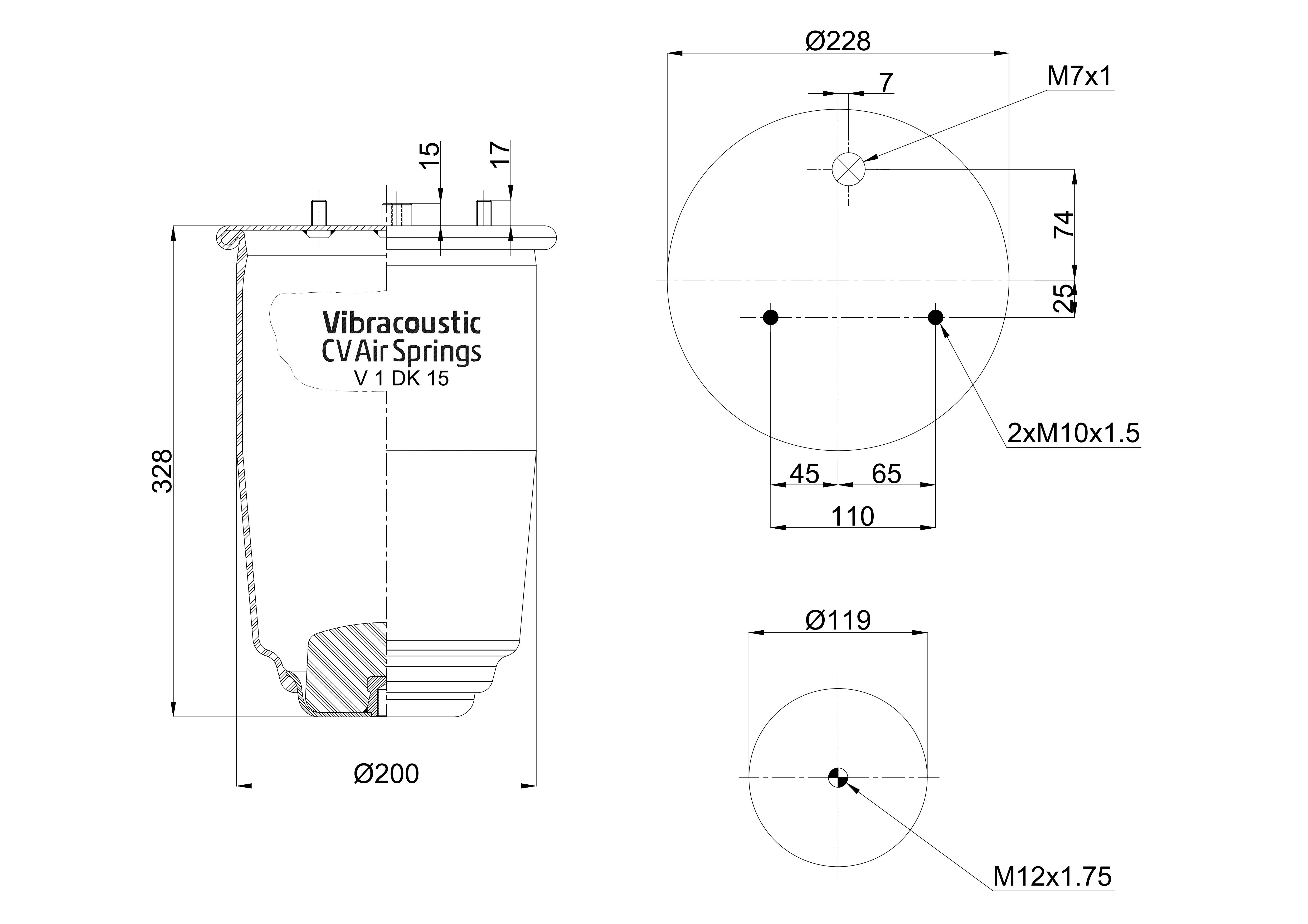 V 1 DK 15-917 NP | 威巴克 Aircruise 空气弹簧 适用于依维柯欧胜轻型商用车