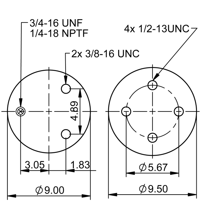 9 10-13.5 S 881 | 康迪泰克空气弹簧 适用于瀚瑞森车桥