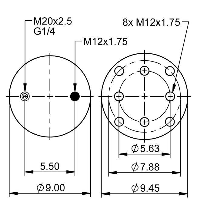 9 10-12 A 1284 | 康迪泰克空气弹簧 适用于约翰迪尔喷雾机